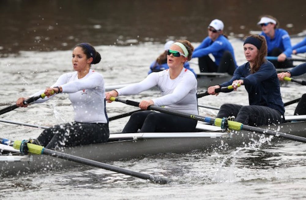 <p>Virginia's First Varsity Eight boat finished a full 20 seconds ahead of Duke in its race&nbsp;Saturday. The Cavaliers swept all five races from the Blue Devils to make for a memorable Senior Day.&nbsp;</p>