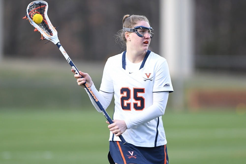 <p>Sophomore midfielder Sammy Mueller finished with six goals and an assist Wednesday against Navy.</p>