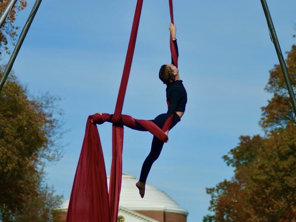 Stemming from acrobatics, aerial dance requires performers to climb pieces of suspended fabric and contort themselves in the air.