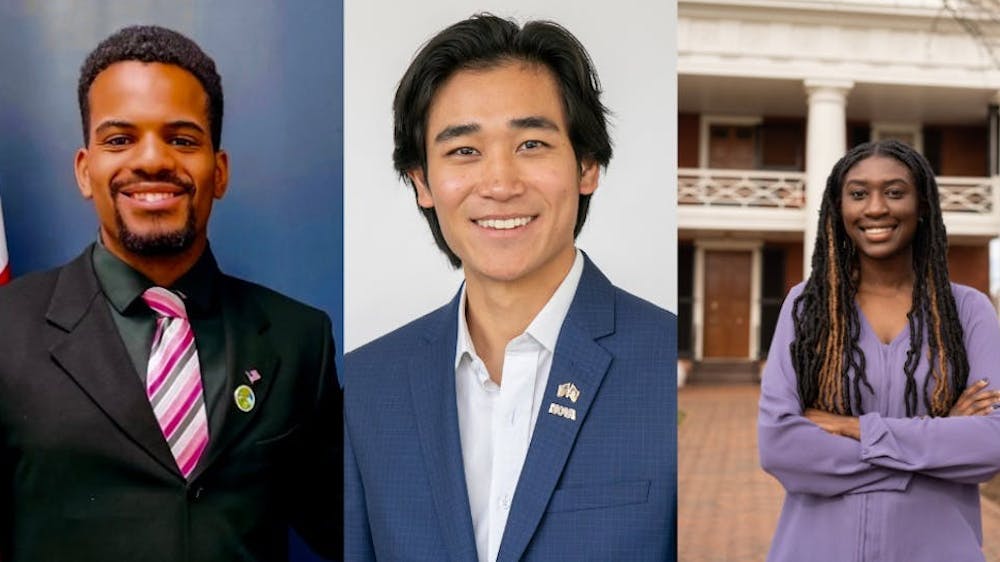 今年有三位候选人竞选学生会主席——大三学生Vidar Hageman、Tenzin Lodoe和Tichara Robertson（图片顺序从右到左）。
