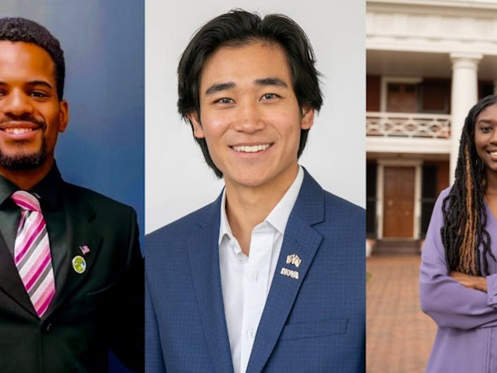 今年有三位候选人竞选学生会主席——大三学生Vidar Hageman、Tenzin Lodoe和Tichara Robertson（图片顺序从右到左）。
