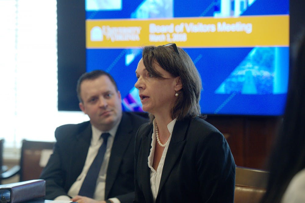 Tierney Fairchild, a Curry alumna and IDEA fund trustee, presented at the Advancement Committee meeting Thursday.