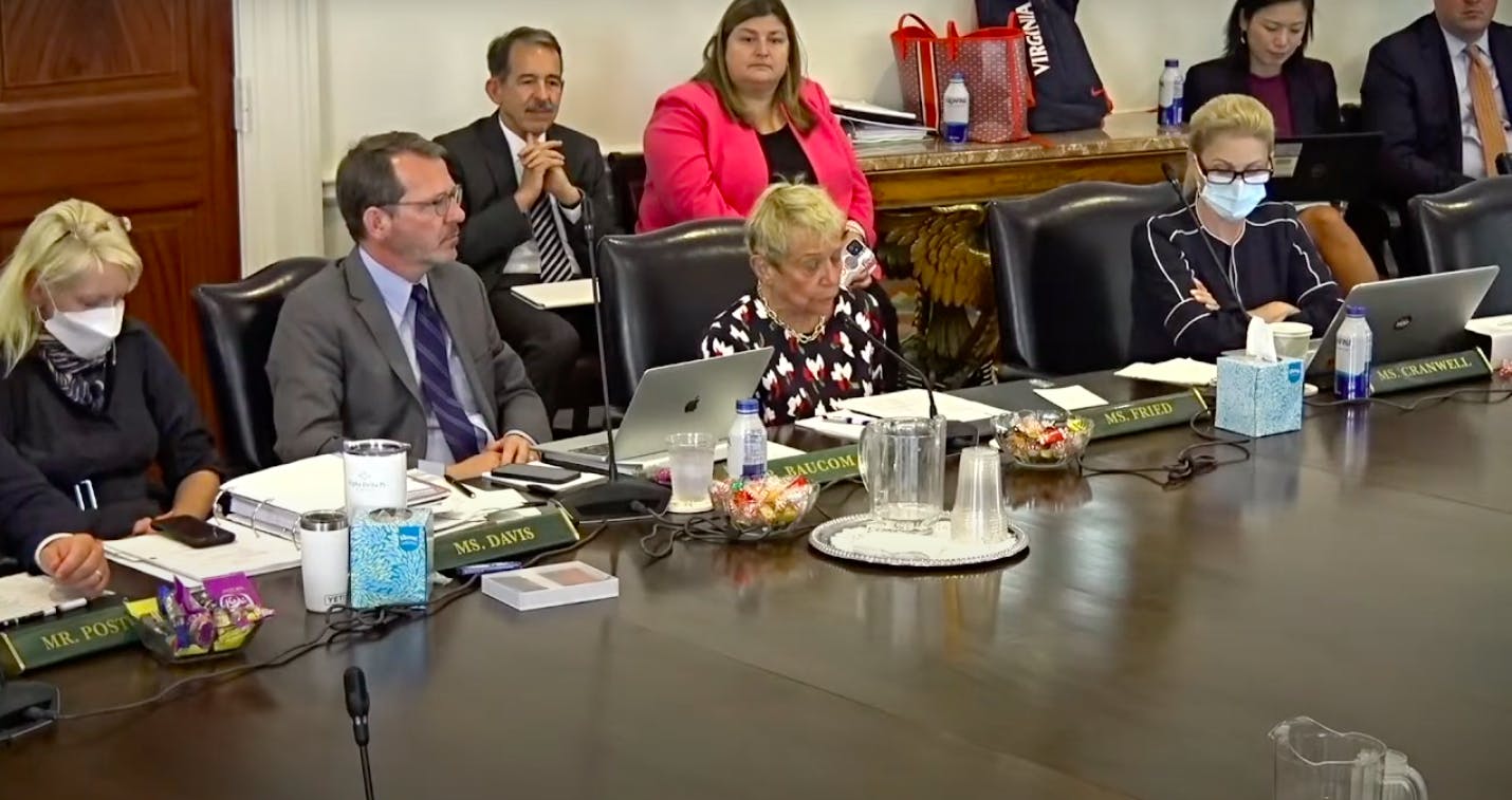 Provost Ian Baucom presented the University's research priorities to the board, including investments of $15 million to neurology and environmental sustainability research.