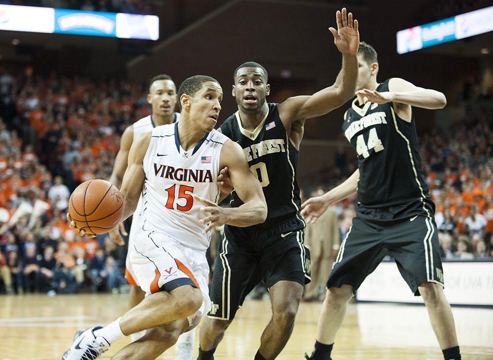 Junior guard Malcolm Brogdon got in front of shifty Wake Forest junior guard Codi Miller-McIntyre on the game's final possession, and the Demon Deacons' leading scorer turned the ball over. 