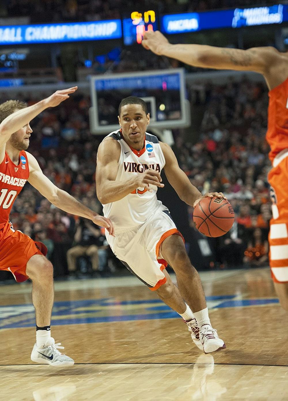 <p>Malcolm&nbsp;Brogdon garnered first-team All-American honors for a campaign in which he scored 18.2 points per game. Additionally, he was the ACC Player of the Year and Defensive Player of the Year.</p>