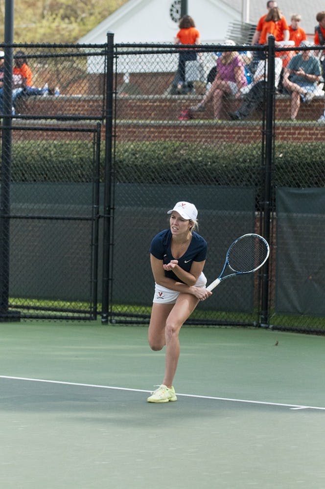 Senior Danielle Collins, a two-time All-American, is one of the key leaders of the Virginia' women's tennis team as one of the team's three captains.