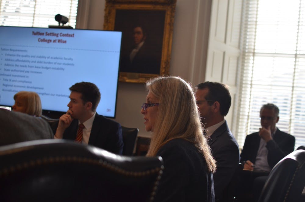 Vice President of Finance Melody Bianchetto spoke on the tuition increases.