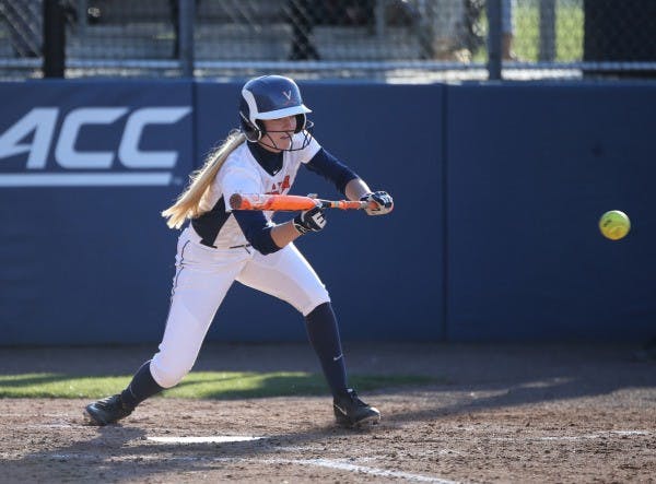 Senior McKall Miller scores Virginia's lone run in 10-1 loss to ECU.&nbsp;