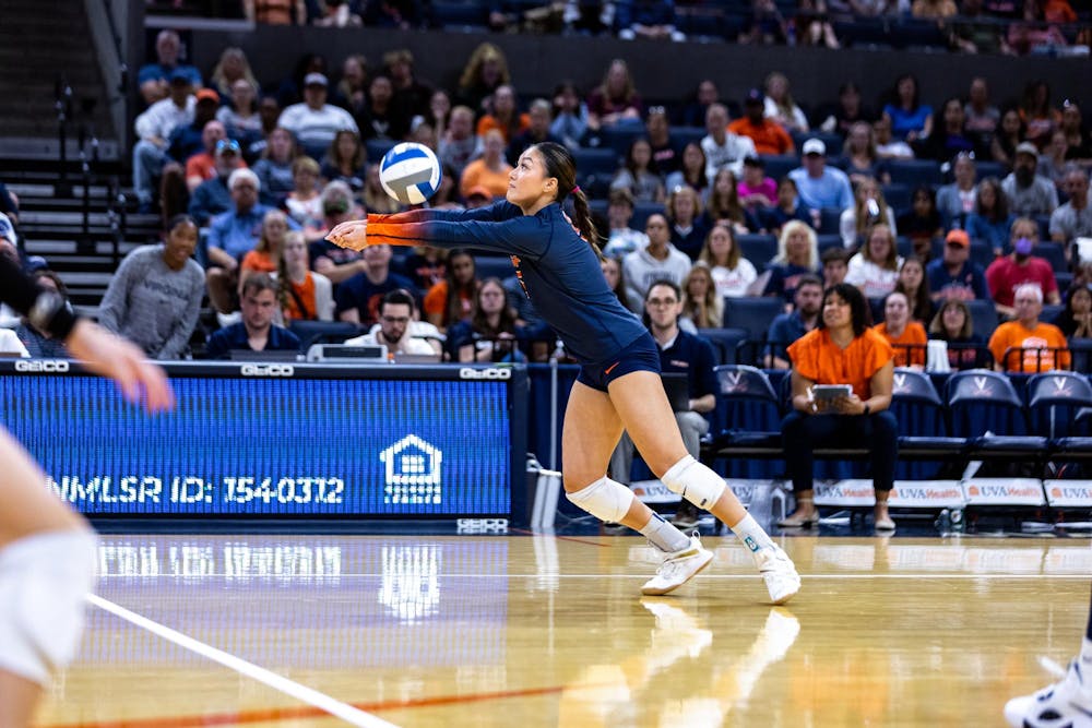 Ashley Le receives the ball against Virginia Tech Oct. 29, 2023.