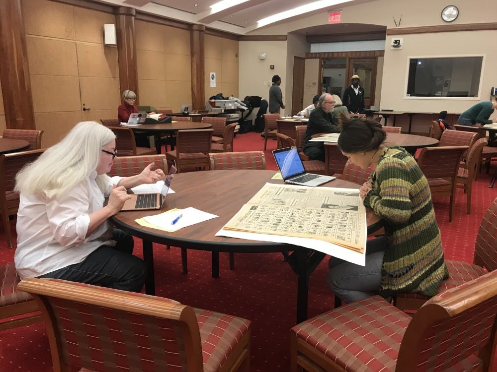 <p>Participants at the event use archival resources available at the Special Collections Library to update Wikipedia articles to include greater detail and explanation regarding local African American history.&nbsp;</p>