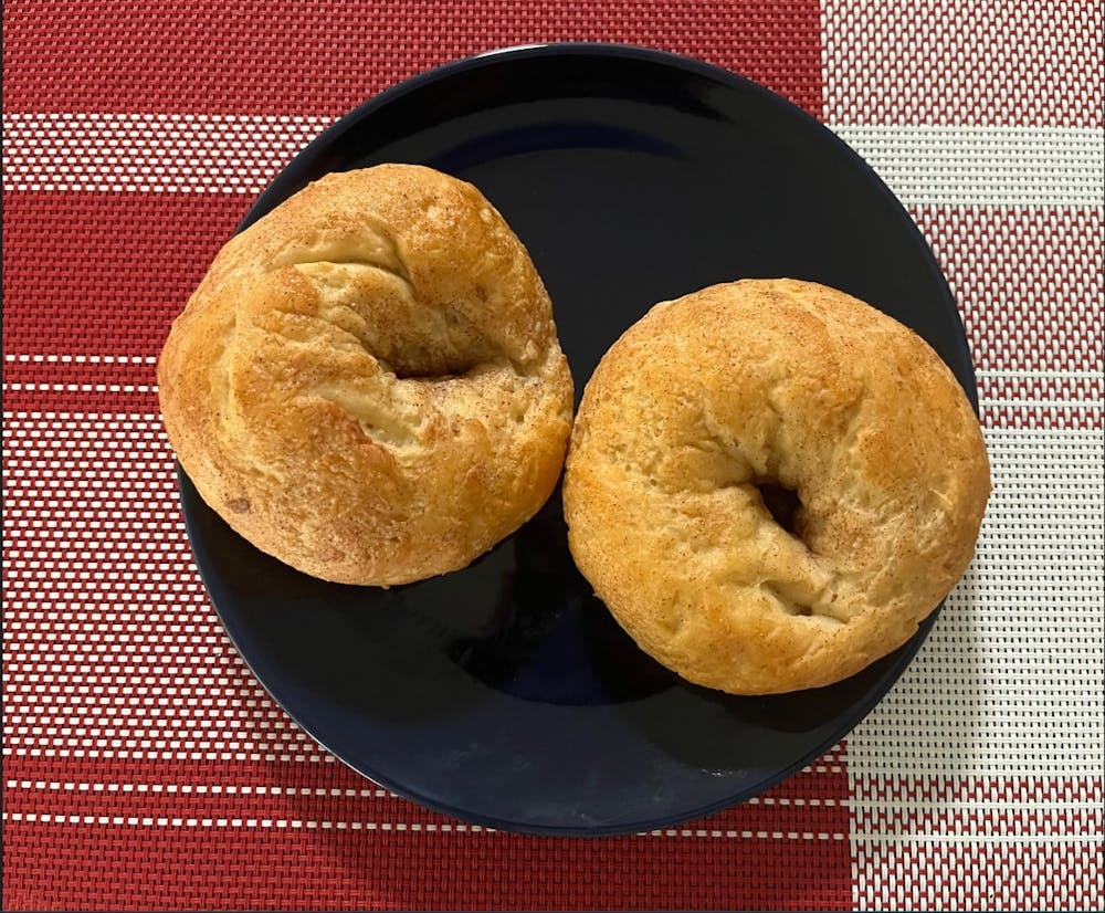 Fresh from the oven — right after cooling — the inside of the bagel is soft, warm and chewy and complements the crispy exterior.