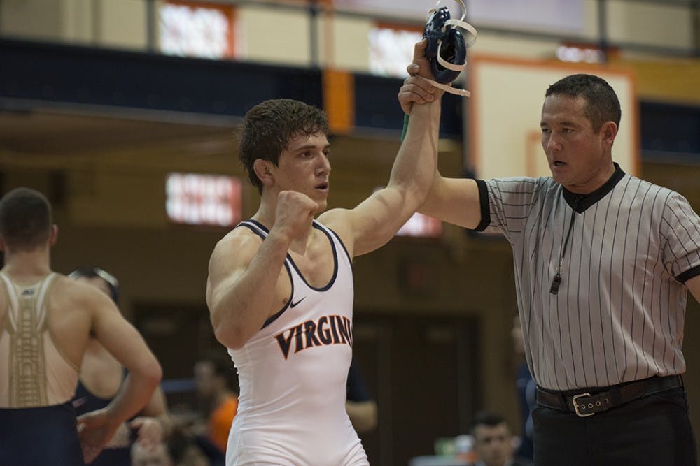 <p>Senior George DiCamillo hopes to place in his final collegiate wrestling competition.</p>