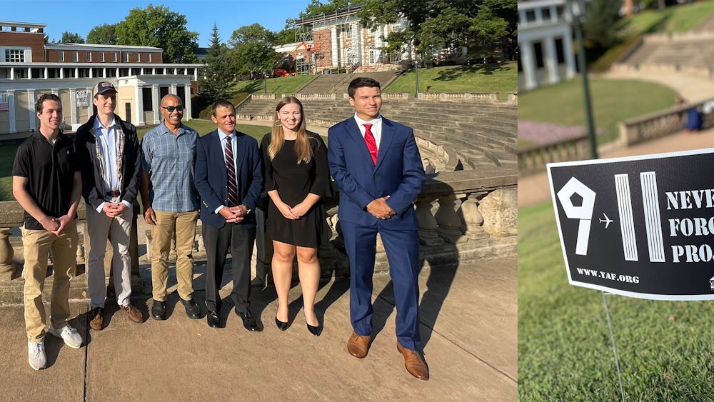 Following the event, Ryan posted three photos to Instagram and Twitter of the flags displayed, the event sign designed by YAF and Ryan standing with students in the organization.&nbsp;