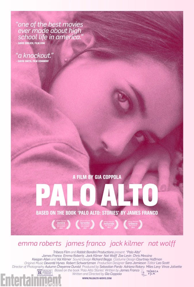 “Palo Alto” is loosely based on a collection of short stories by James Franco which detail some of his own adolescent foibles in the eponymous California town.
