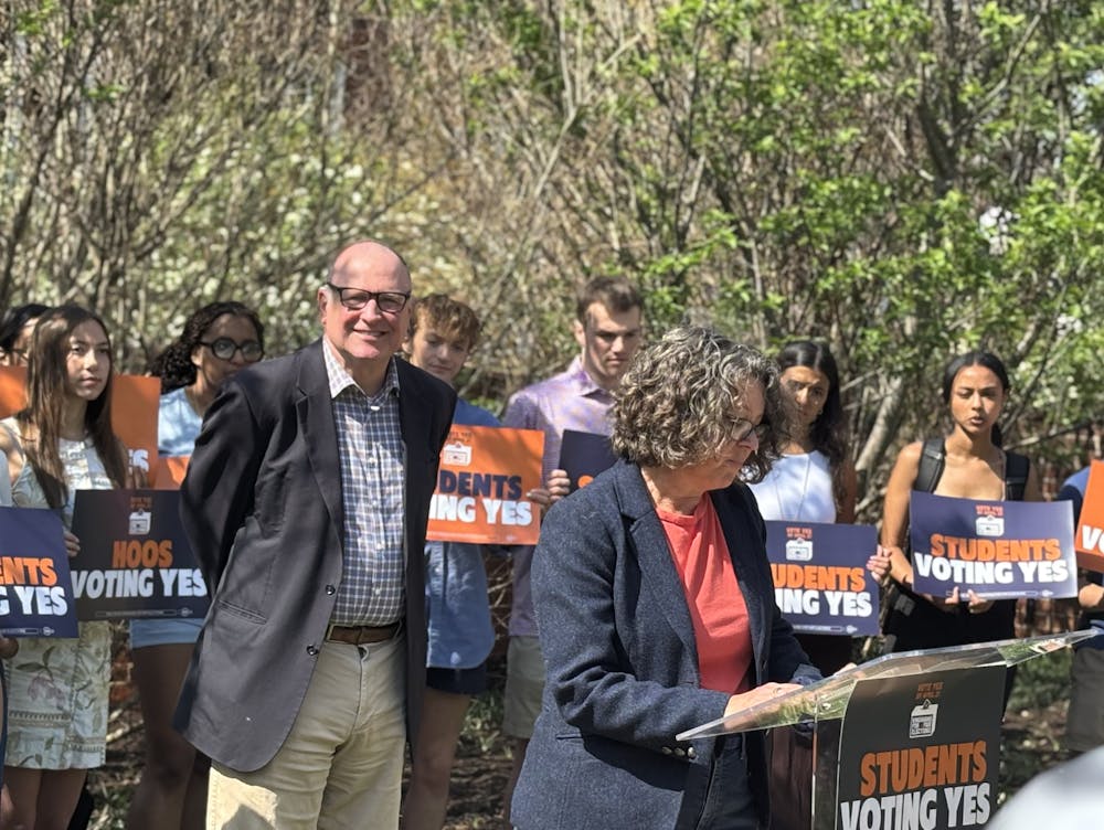University Democrats press conference held to support redistricting, April 3, 2026.