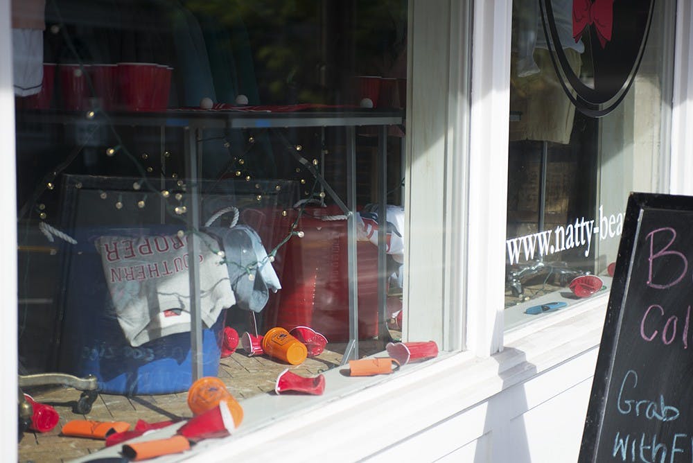 The window display at Natty Beau on the Corner.