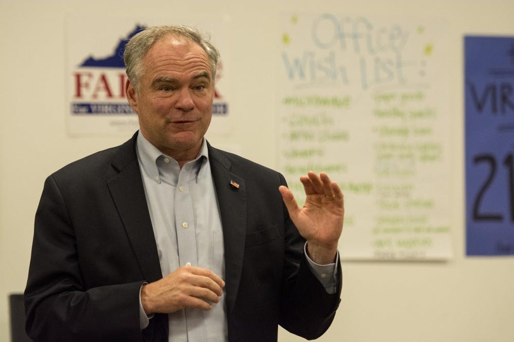 U.S. Sen. Tim Kaine shared his personal relationship and history with current Lt. Gov. Ralph Northam, the Democratic gubernatorial candidate.