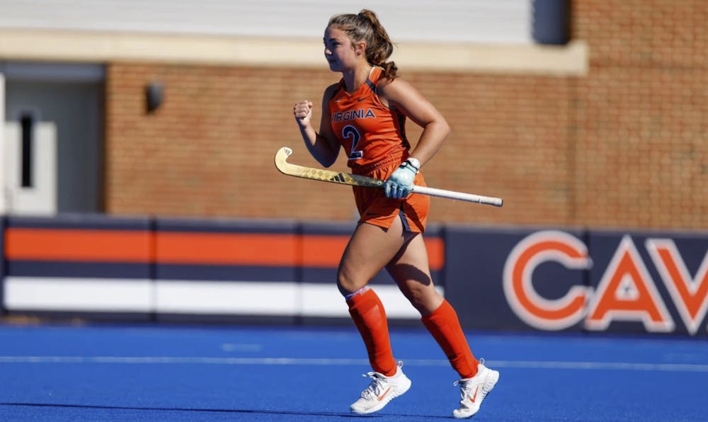 Sophomore midfielder Mia Abello celebrates after scoring a goal. 