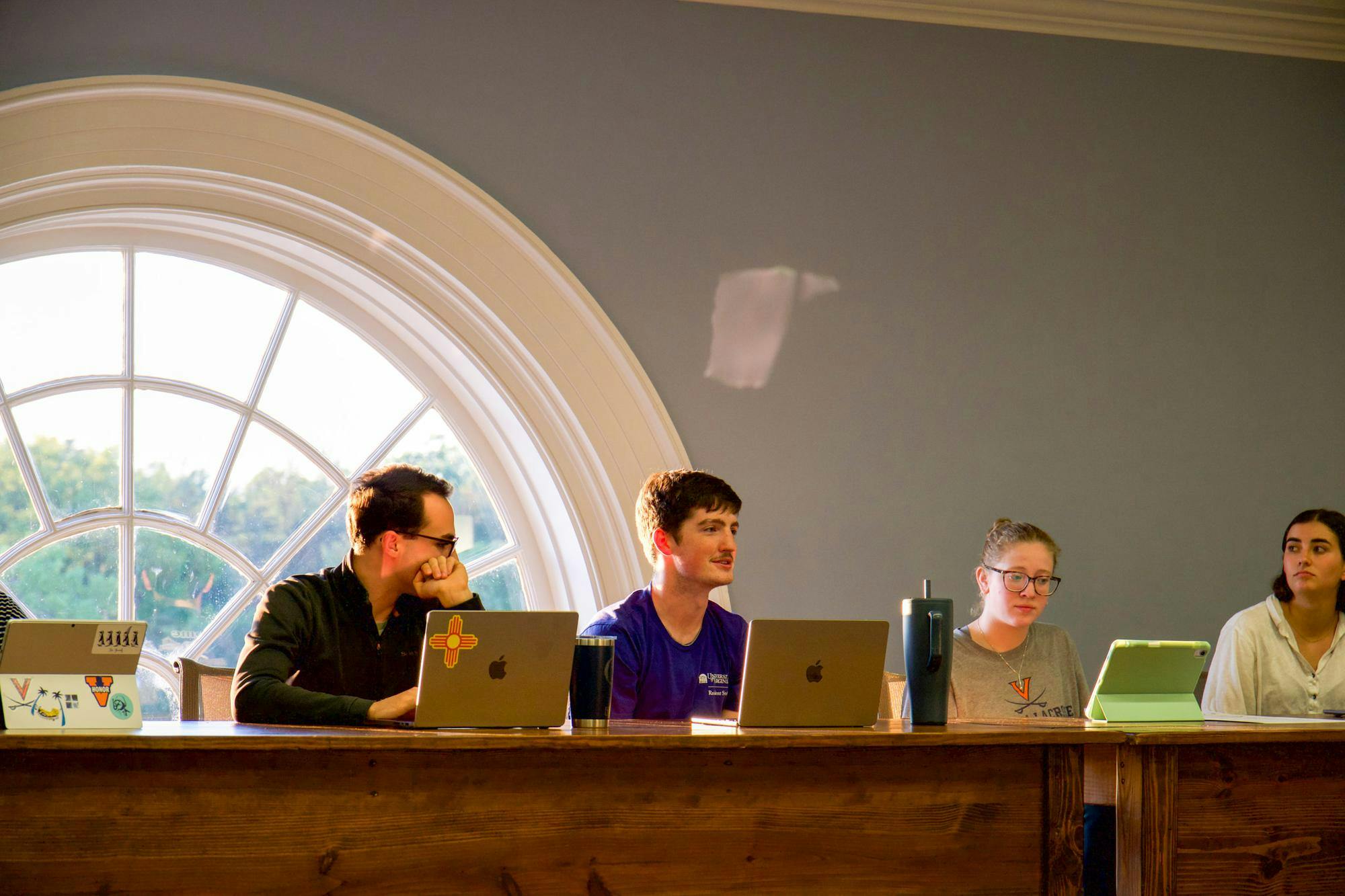 Cody Scarce, vice chair for investigations and third-year College student, speaks at Committee meeting Sept. 7, 2025.