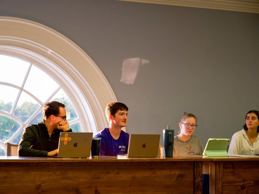 Cody Scarce, vice chair for investigations and third-year College student, speaks at Committee meeting Sept. 7, 2025.