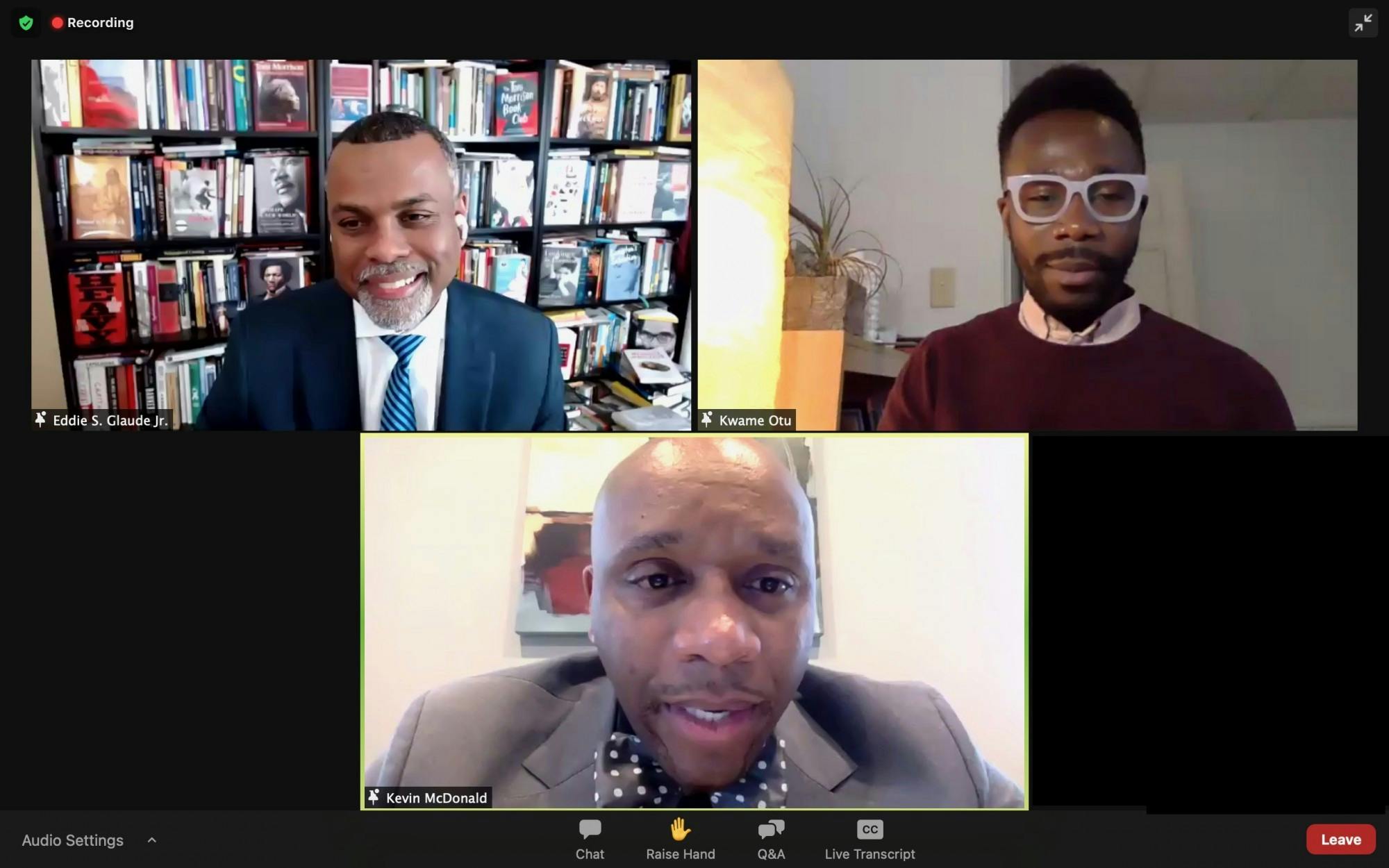 The event was co-sponsored by the Carter G. Woodson Institute for African American and African Studies and 100 Black Men of Central Virginia and is part of an ongoing racial equity speaker series. 