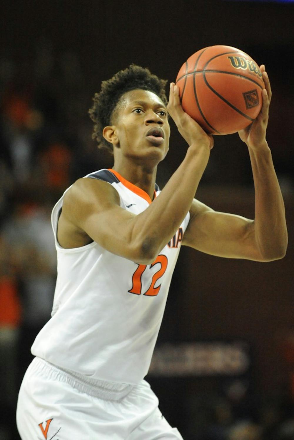 <p>Redshirt freshman guard De'Andre Hunter scored a career-high 23 points in Virginia's win over Monmouth. &nbsp;</p>