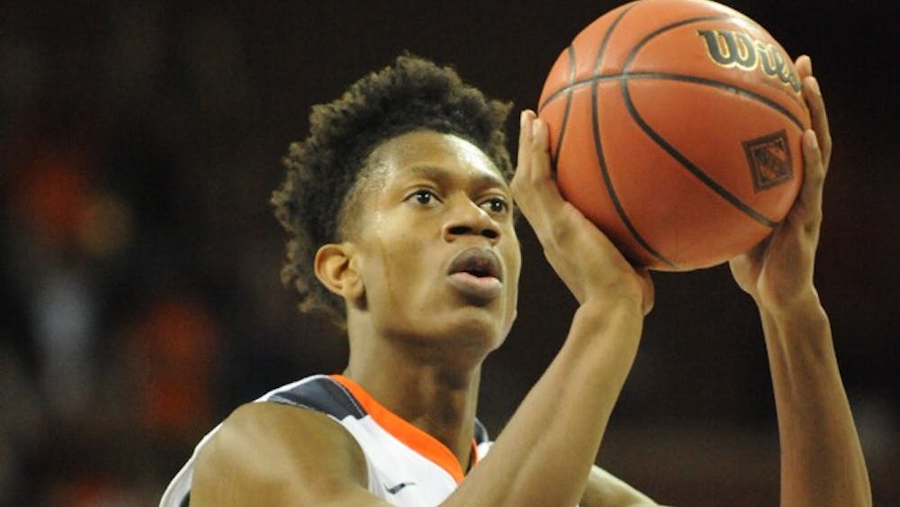 Redshirt freshman guard De'Andre Hunter scored a career-high 23 points in Virginia's win over Monmouth. &nbsp;