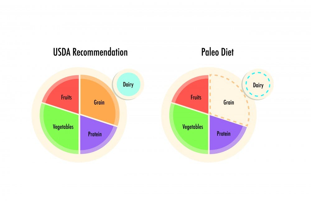 The&nbsp;Paleo diet typically&nbsp;prohibits any kind of food unavailable to Stone Age hunter–gatherers including grain and dairy.