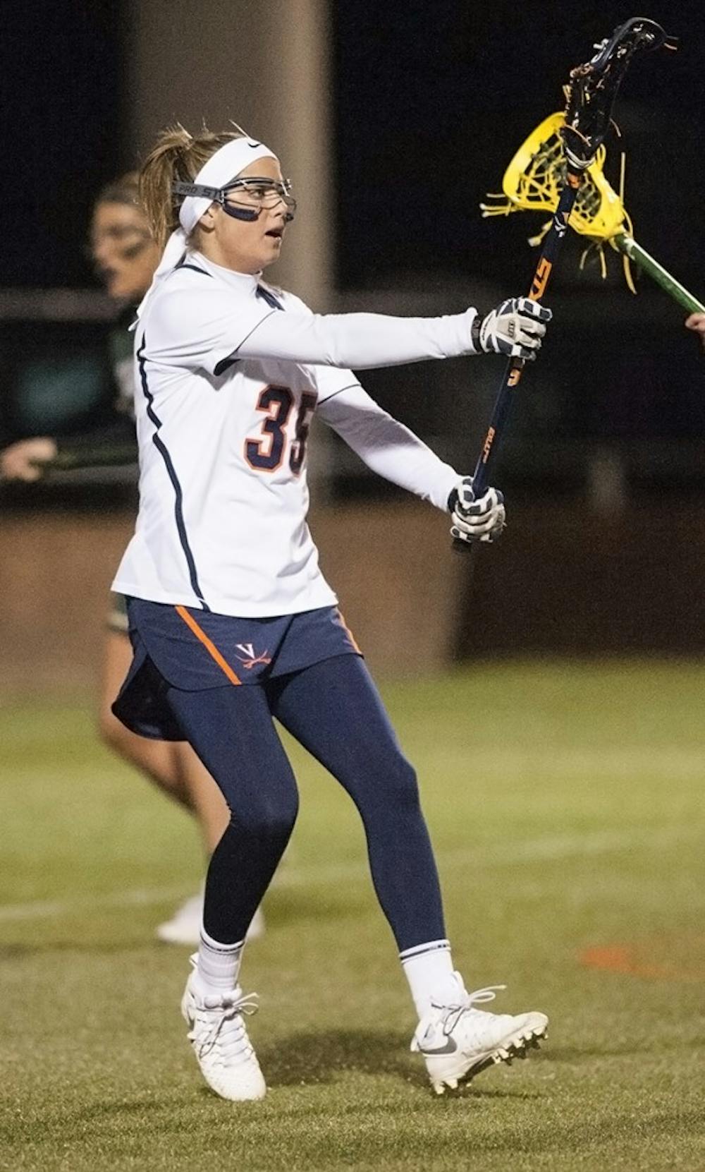<p>Senior attacker Kelly Boyd netted a pair of goals en route to No. 14 Virginia's 10-9&nbsp;victory at  No. 5 Louisville. The Cavaliers trailed 2-0 early, but Boyd responded with two of the next three scores to spark a run.&nbsp;</p>