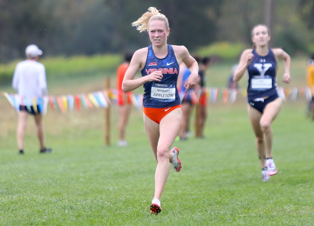<p>Freshman Margot Appleton had a strong race for the Cavaliers, placing second overall.</p>