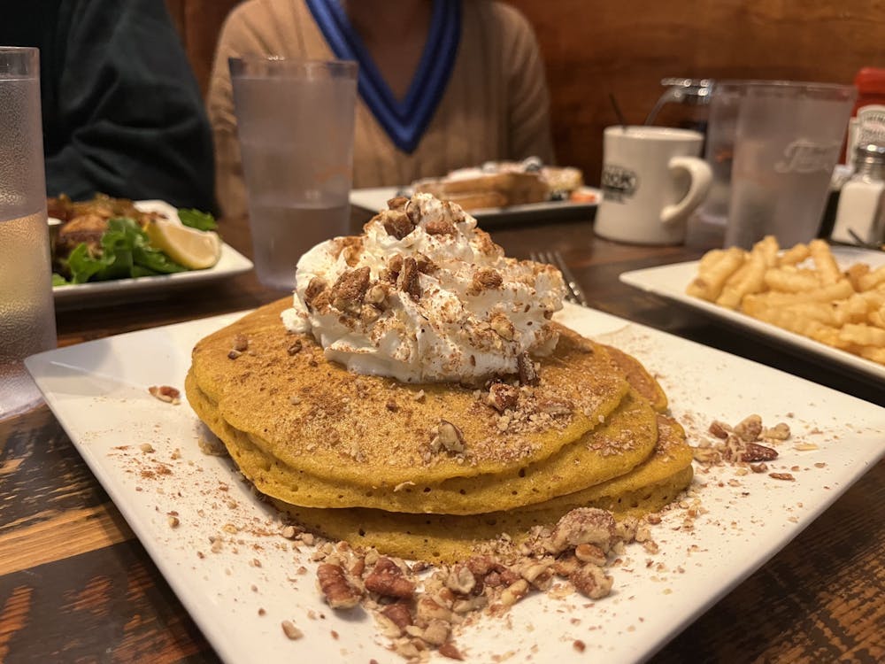 Given my pumpkin obsession — especially during the fall season — ordering the stack of pumpkin spice pancakes was an obvious choice.