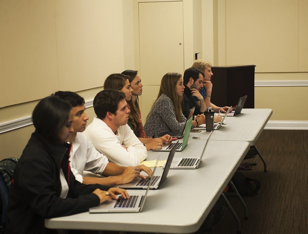 The issue of Resident Advisors not providing coverage in dorms on weeknights &mdash;&nbsp;including weeknights during fraternity rush &mdash;&nbsp;was brought up during community concerns.