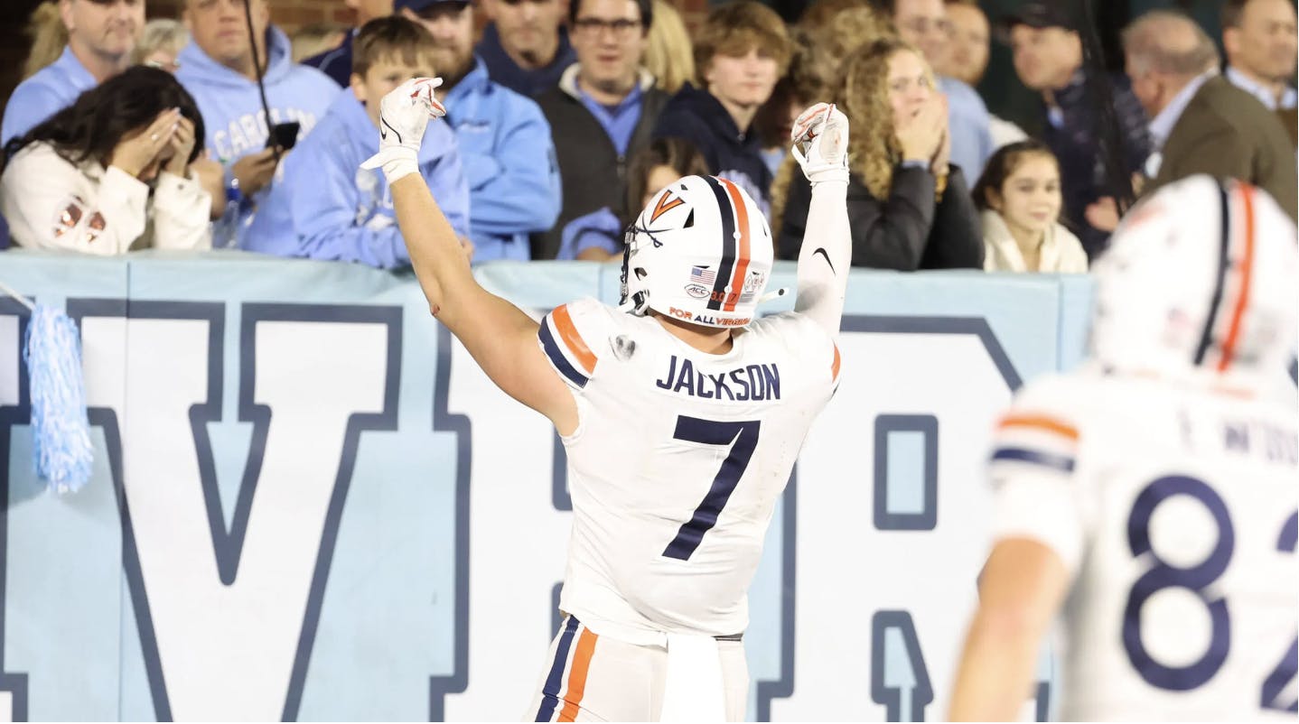 Junior linebacker James Jackson provided the game-sealing interception in the Cavaliers' historic win Saturday night&nbsp;