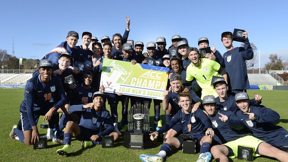 Virginia is named the 2019 ACC Menís Soccer Champions at WakeMed Soccer Park in Cary, N.C., Sunday Nov. 17, 2019. (Photo by Sara D. Davis, the ACC)