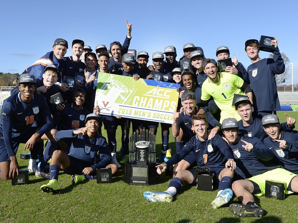 Virginia is named the 2019 ACC Menís Soccer Champions at WakeMed Soccer Park in Cary, N.C., Sunday Nov. 17, 2019. (Photo by Sara D. Davis, the ACC)