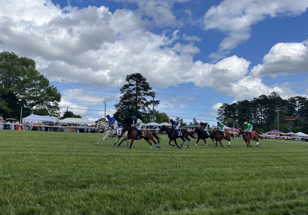 <p>The <a href="https://www.foxfieldraces.com/"><u>Foxfield Races</u></a> — a set of steeplechase races established in 1978 — are a major social tradition for Charlottesville and University community members.&nbsp;</p>