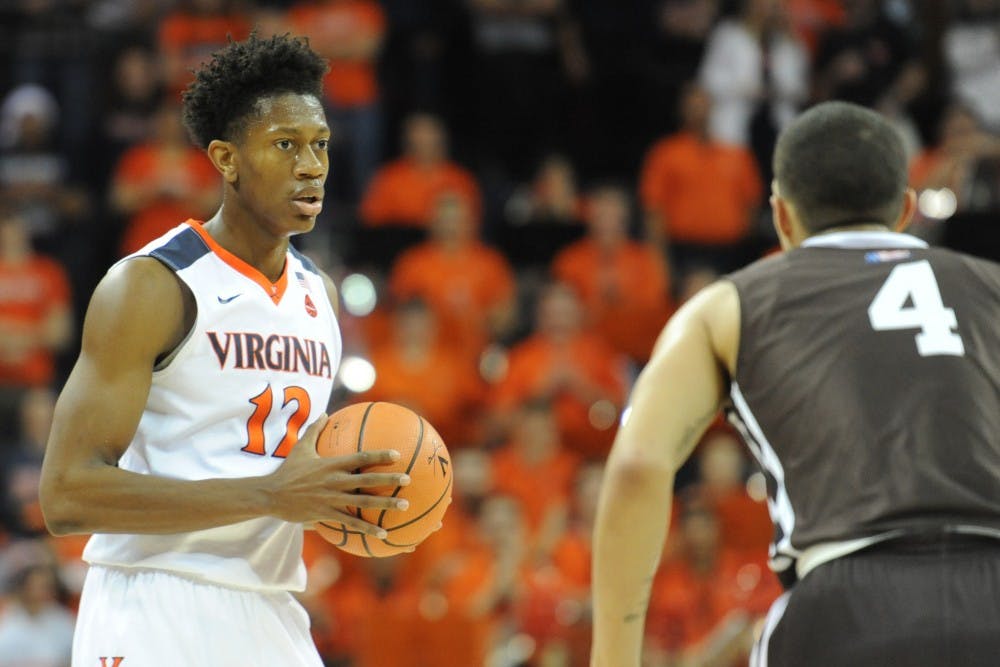 <p>Redshirt freshman guard De'Andre Hunter led Virginia with 14 points Saturday.</p>
