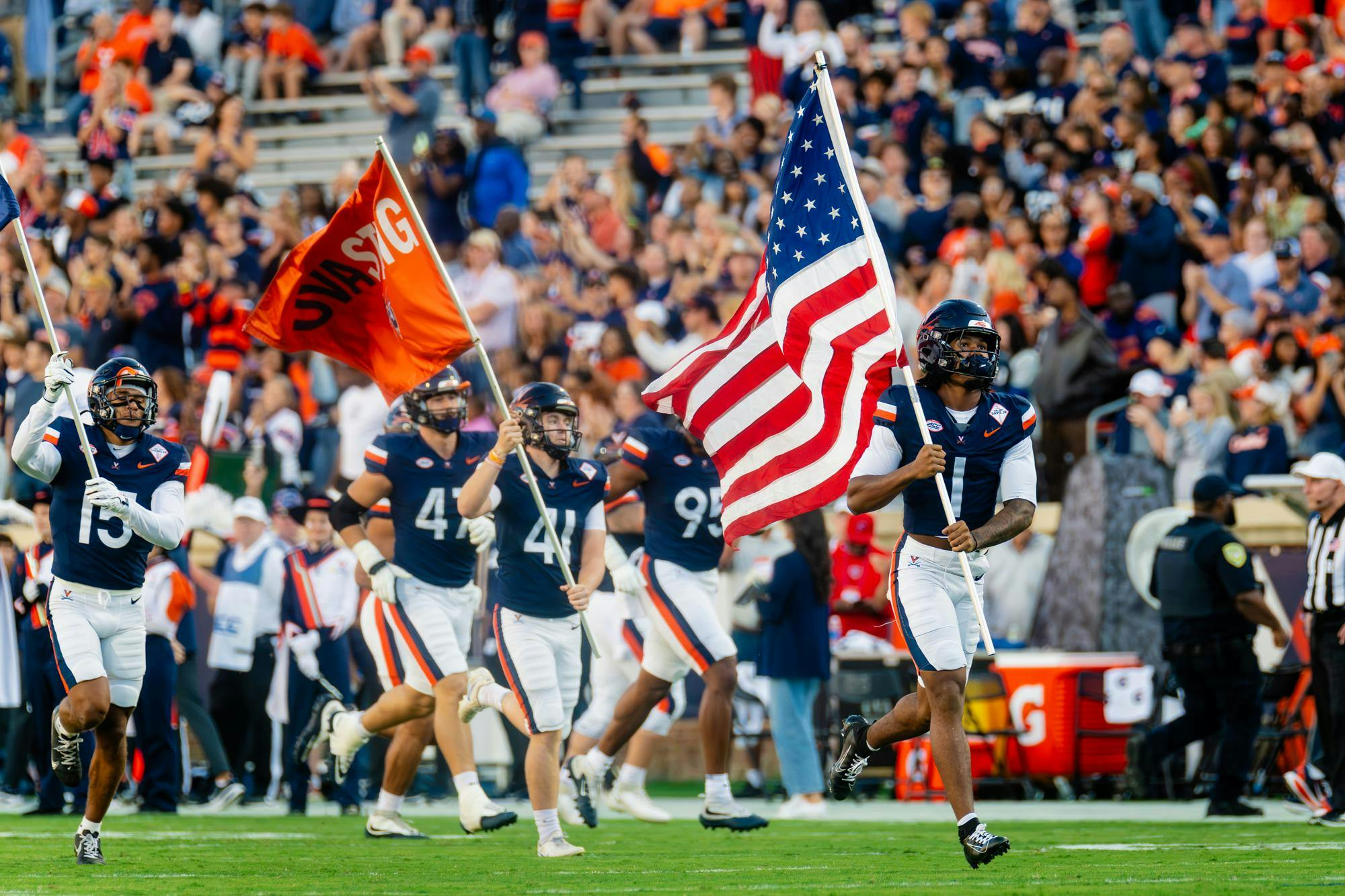 Following a loss against West Virginia in Charlotte, the Cavaliers rebounded with a 42-3 victory over Delaware, improving to 3-1 on the season.