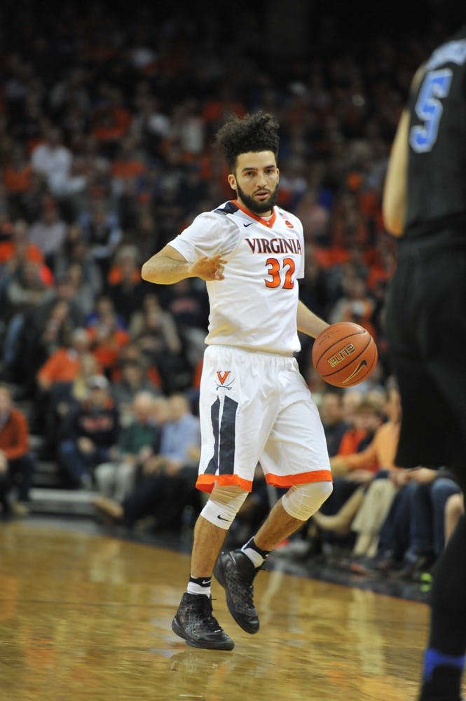 Senior guard London Perrantes lead the Cavaliers with 14 points in their loss to Duke Wednesday.