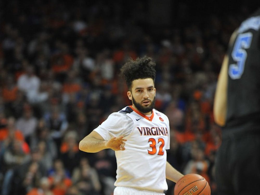 Senior guard London Perrantes lead the Cavaliers with 14 points in their loss to Duke Wednesday.