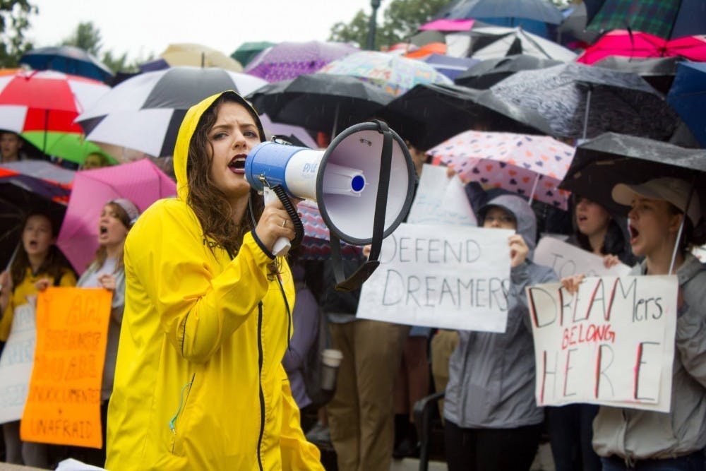 <p>Members of the U.Va. community protested President Trump's decision to phase out DACA.</p>
