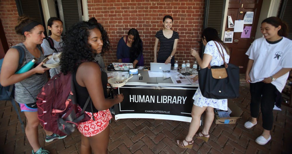 <p>Human Library Charlottesville gave students a chance to share personal stories on the Lawn.&nbsp;</p>