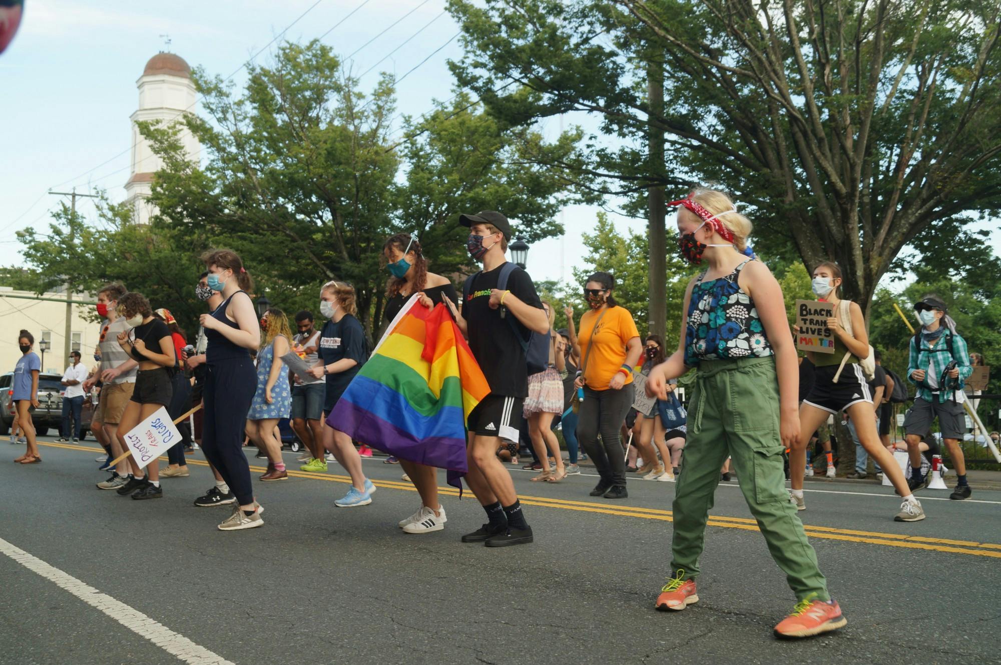 The community gathered Wednesday evening to show solidarity with Black queer and transgender lives, as current protests for racial justice and the LGBTQ+ community's recognition of Pride month recognize intersecting causes.