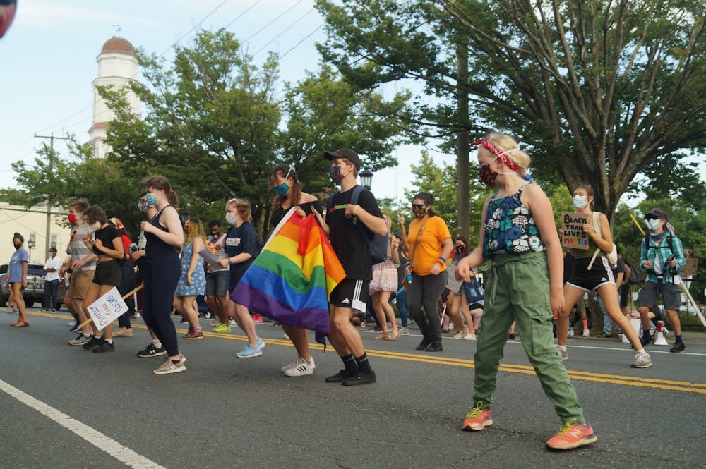 <p>The community gathered Wednesday evening to show solidarity with Black queer and transgender lives, as current protests for racial justice and the LGBTQ+ community's recognition of Pride month recognize intersecting causes.</p>