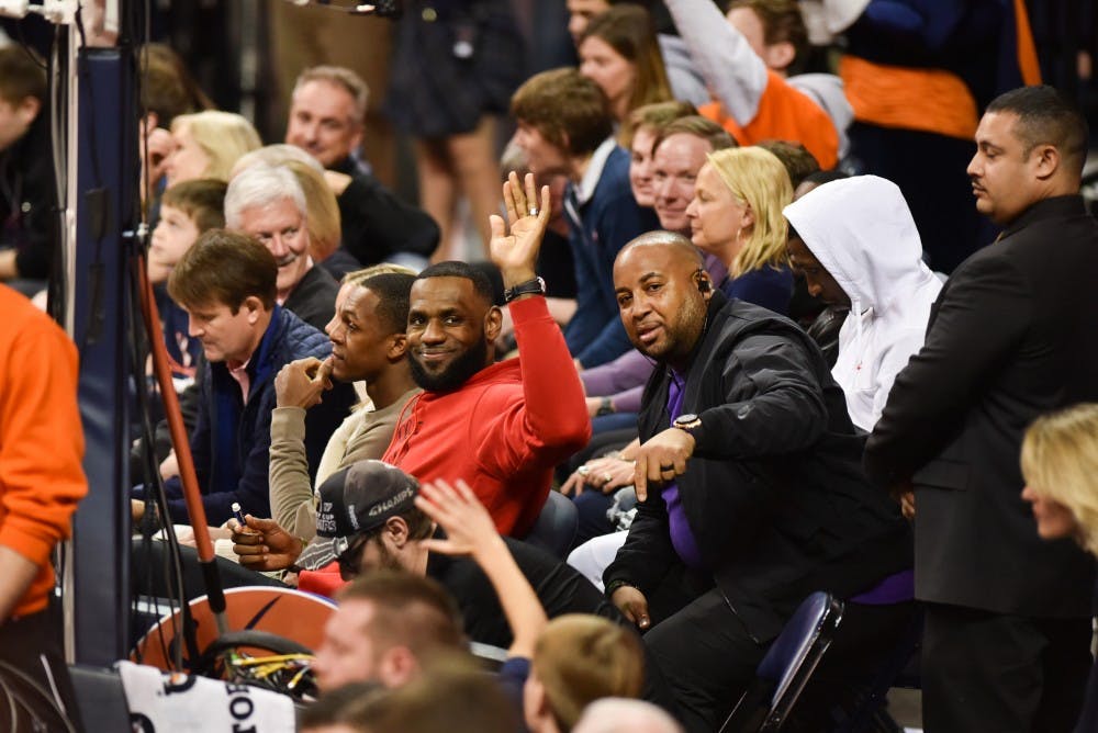 <p>LeBron James came to John Paul Jones Arena for Virginia's game against Duke on Saturday.</p>