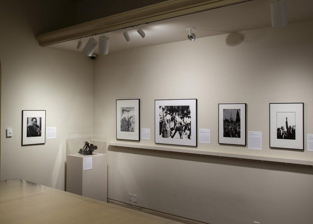 “Art of Protest” orchestrates a collection of black-and-white photos and objects depicting a long history of dissent throughout the twentieth century.