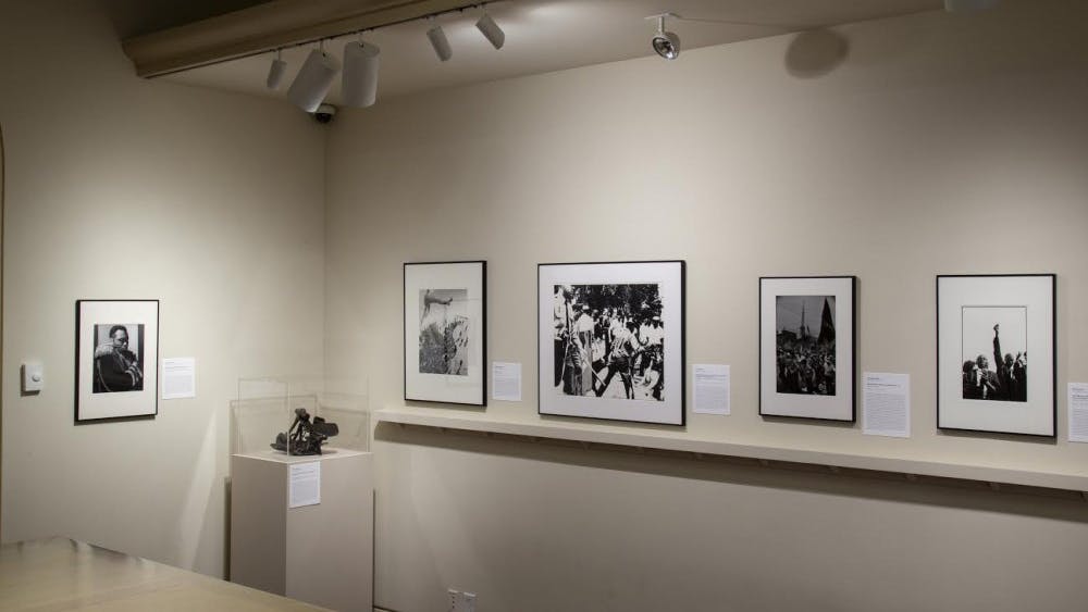 “Art of Protest” orchestrates a collection of black-and-white photos and objects depicting a long history of dissent throughout the twentieth century.