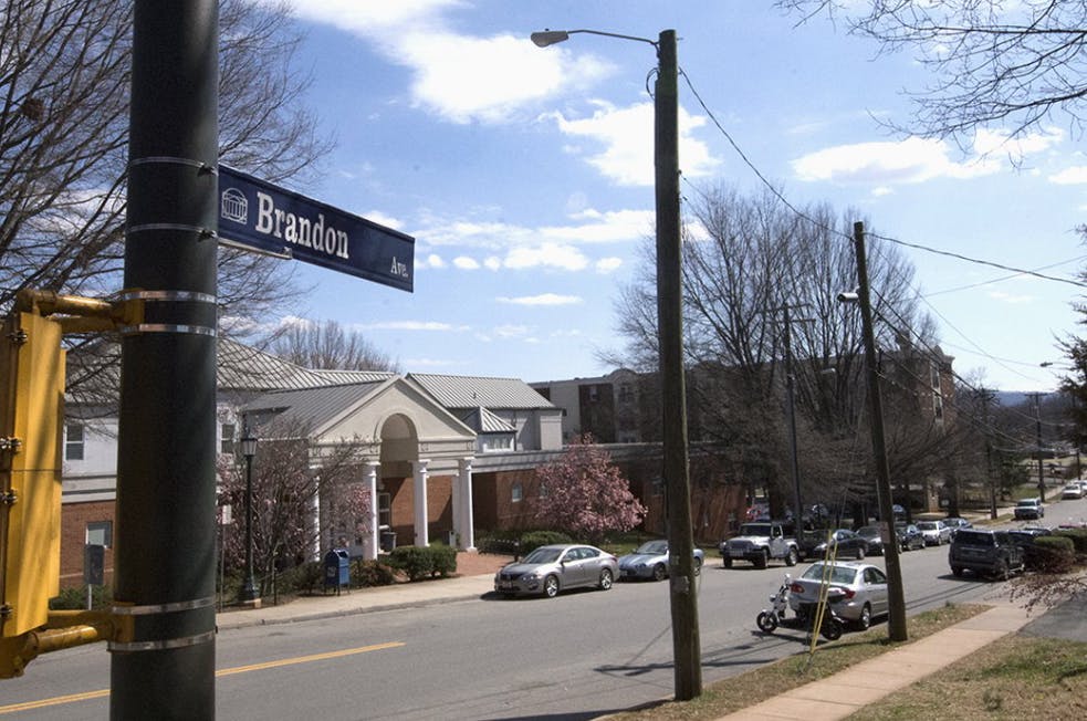 Brandon Avenue is located off of Jefferson Park Avenue between the University’s South Lawn complex and the University Health System.