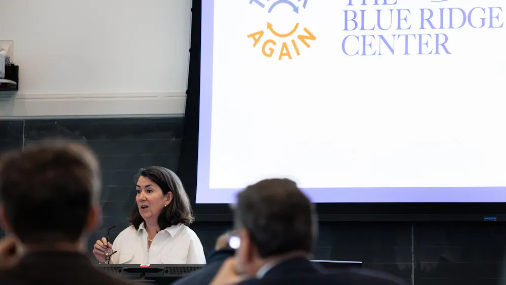 Blue Ridge Center event, “America at 250: Patrick Henry & The American Revolution,” photographed March 23, 2026.