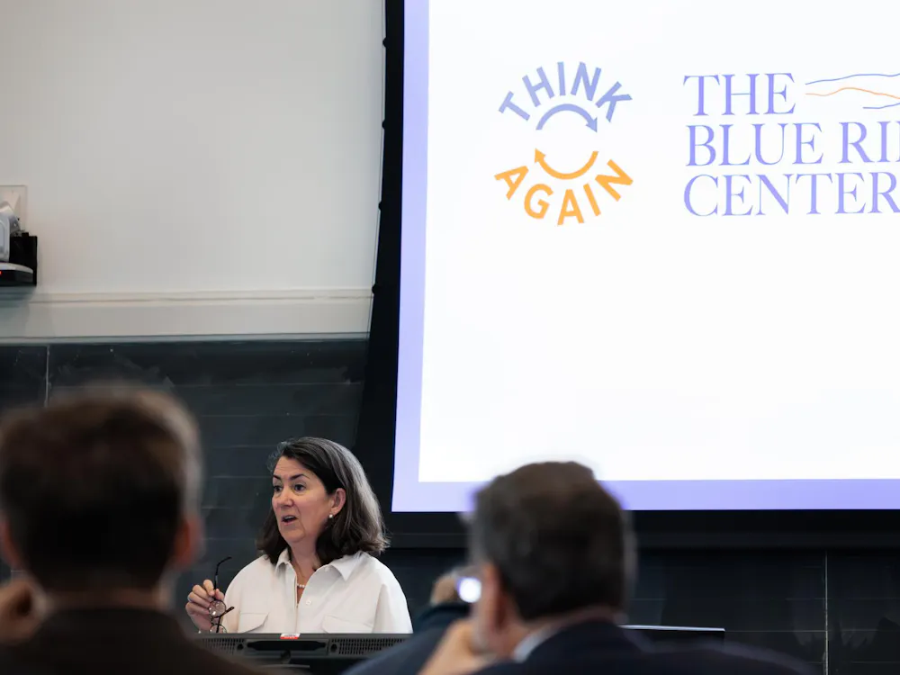 Blue Ridge Center event, “America at 250: Patrick Henry & The American Revolution,” photographed March 23, 2026.